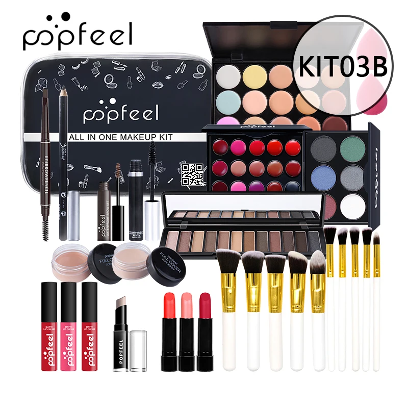 Frauen Make-up Set Lidschatten Concealer Lip gloss Mascara Lippenstift Eyeliner Set Pinsel Make-up Set Kosmetik Schönheit Gesundheit