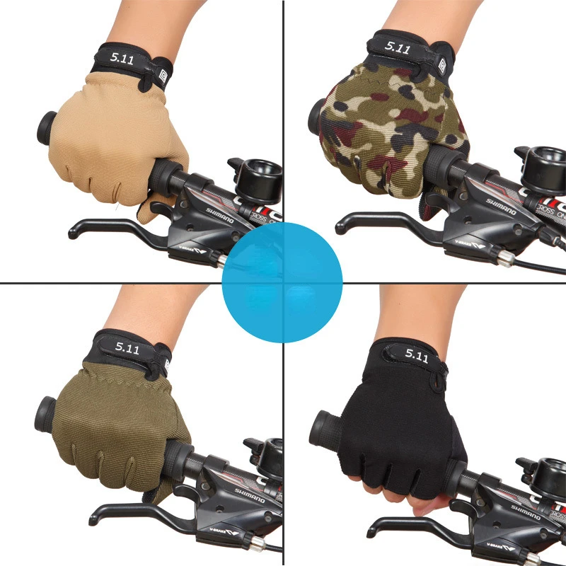 Guantes tácticos ligeros y transpirables para bicicleta, guantes antideslizantes con dedos completos, guantes tácticos antideslizantes para deportes