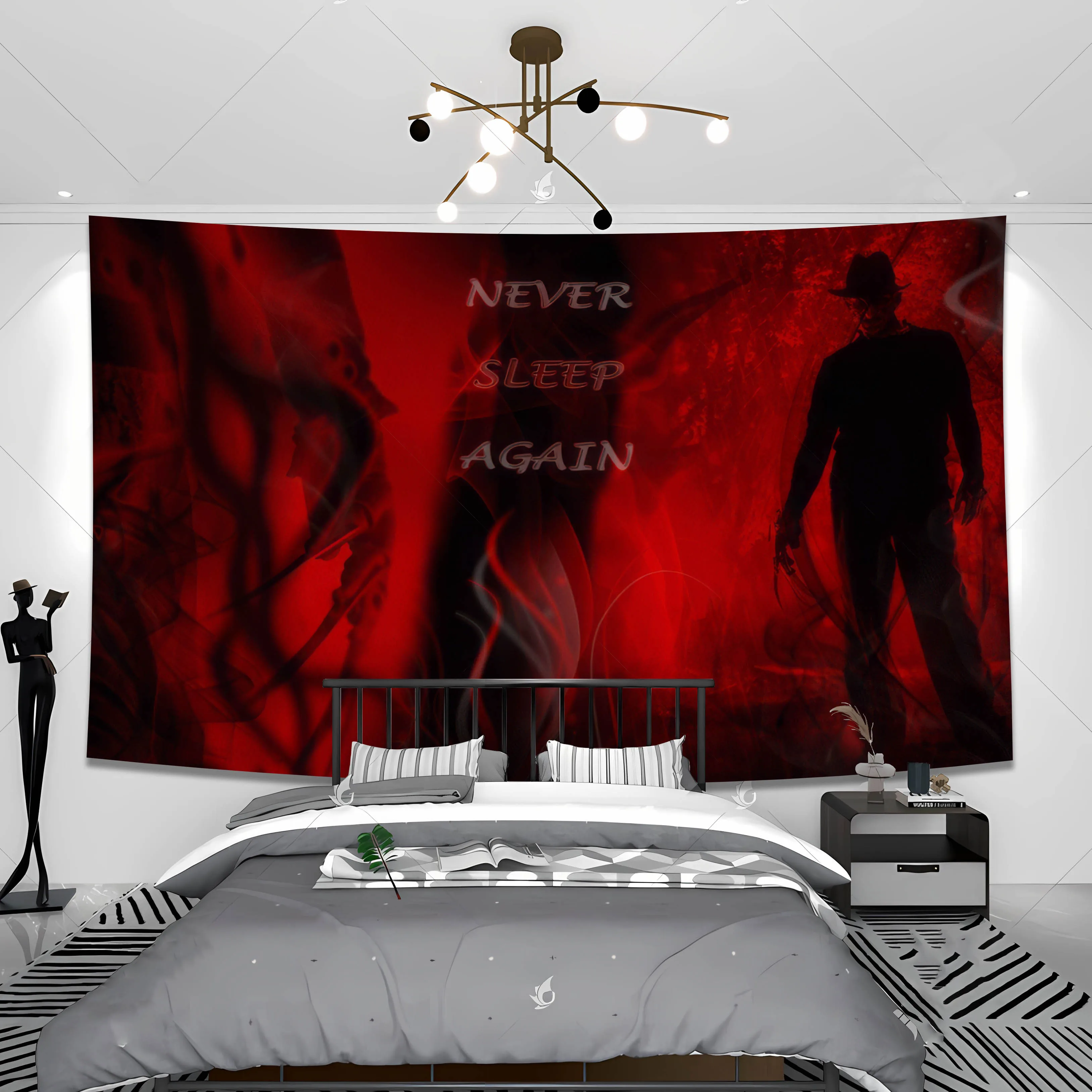 QdDeco 90x90 150x150 Nightmare Freddy Krueger Flag Horror Movie Banner decorazione arazzo