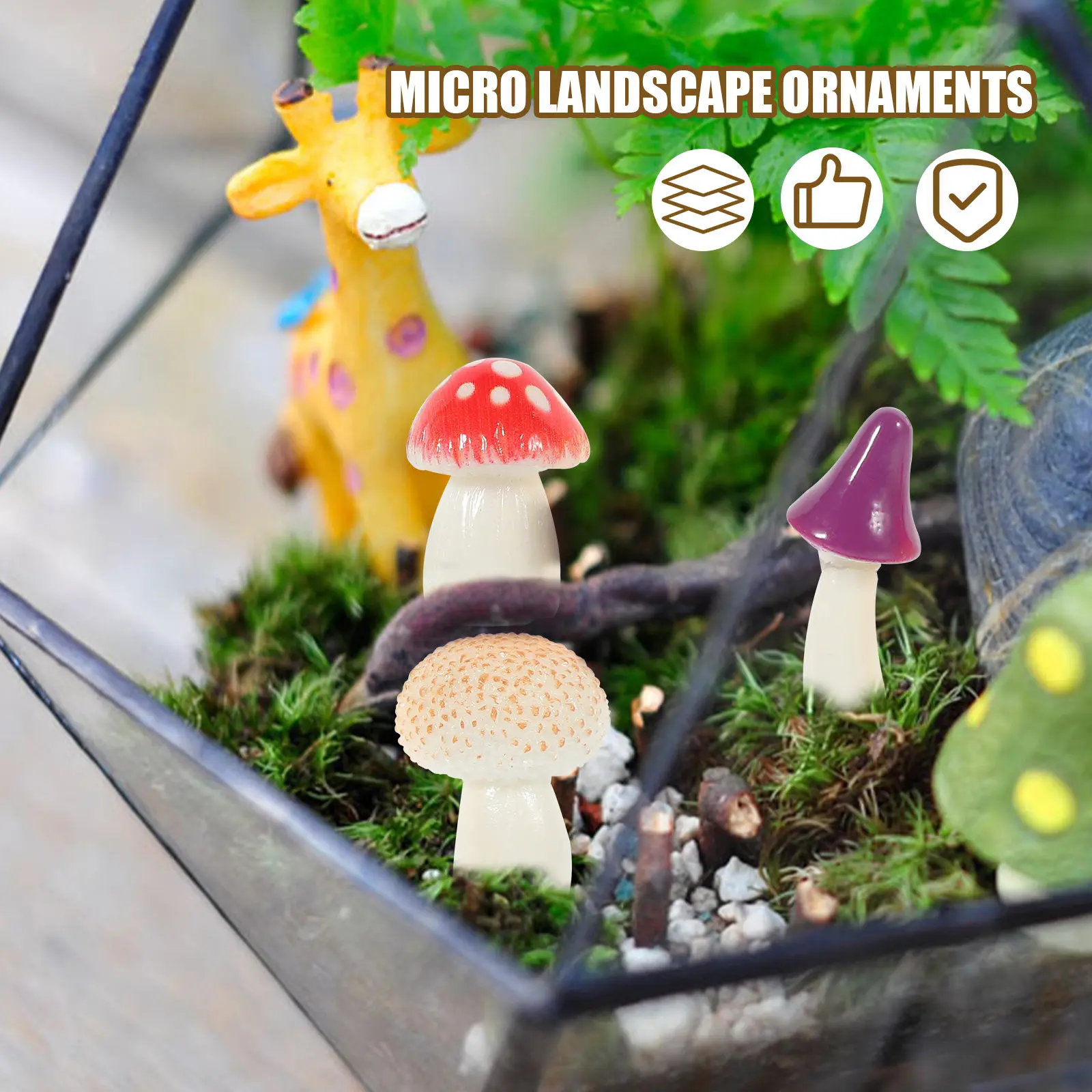 

Набор из 12 миниатюрных грибов из смолы для декора мохового ландшафта, сада, аксессуары для DIY, украшение для полок и столов, бонсай