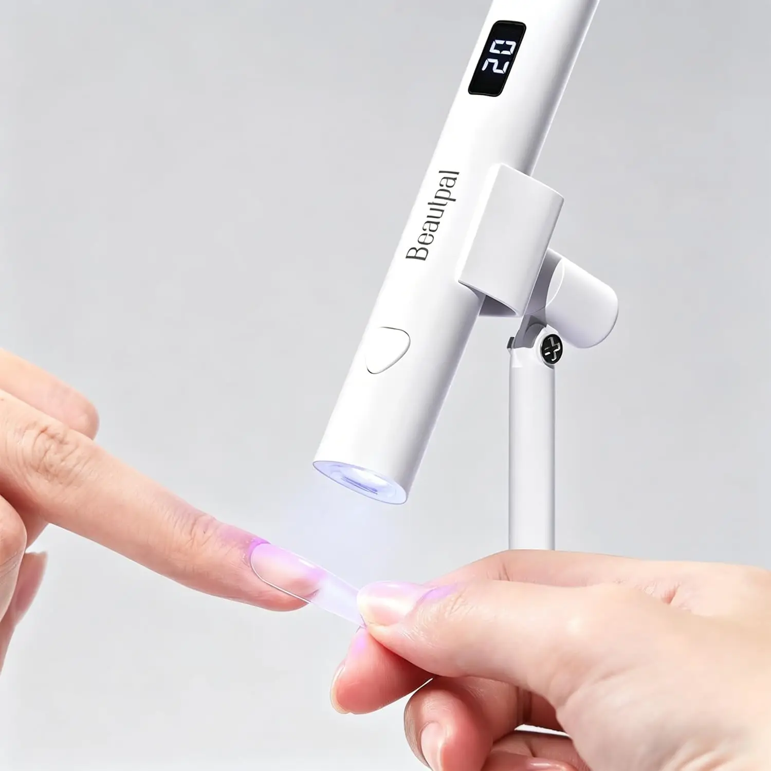 

Handheld UV Light for Nails - Mini LED Nail Dryer, Cordless Rechargeable, Fast Curing Gel Lamp with Magnetic Stand & LCD Screen for Home DIY Manicure