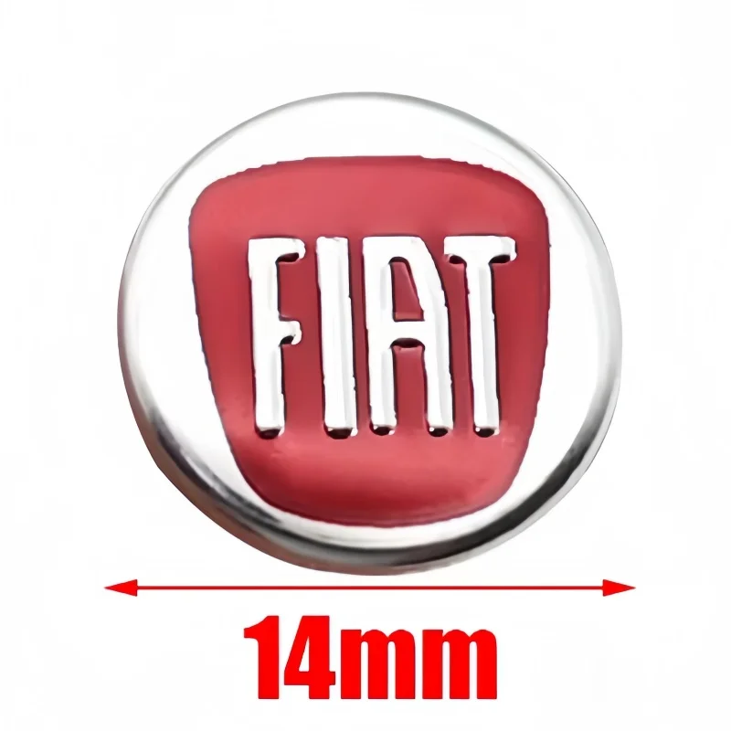 Logotipo do chaveiro do carro de alumínio 14mm para fiat 500 500l 500x 500c 500e abarth grande panda punto tipo bravo caso chave emblema emblema