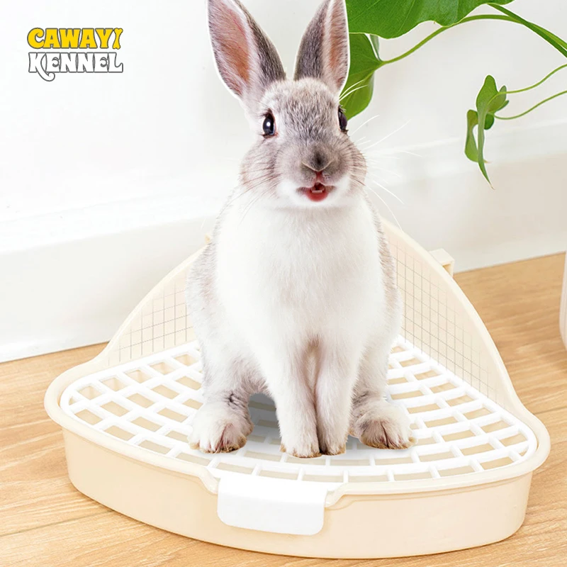 Rabbit Litter Pan Animal Potty Trainer Bunnies Corner Toilet Box for Ferret Hamster Dragon Cat Guinea Pig Dutch Pig Supplies