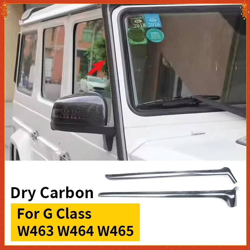 

For Mercedes Benz G Class W463 W464 W465 Real Dry Carbon Fiber A Pillar Air Vent Trim Panels Rear Window Exterior Accessories