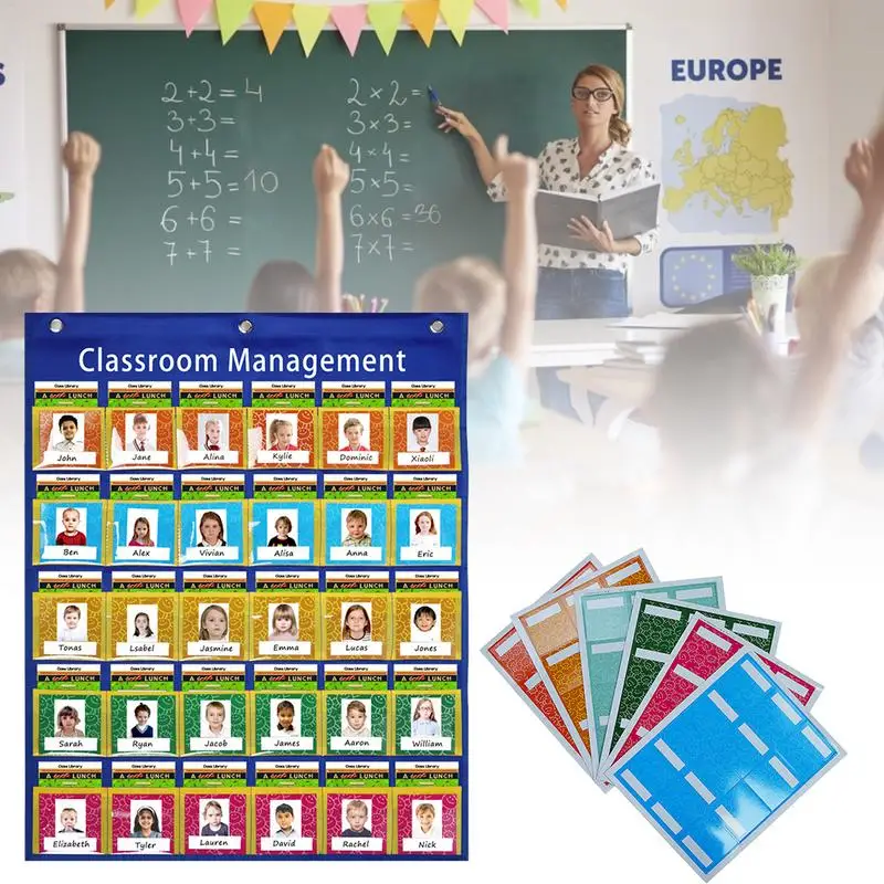 Cartes de poche pour salle de classe, organisateur de fichiers muraux, fournitures scolaires pour que les élèves puissent mettre des cartes d\'examen