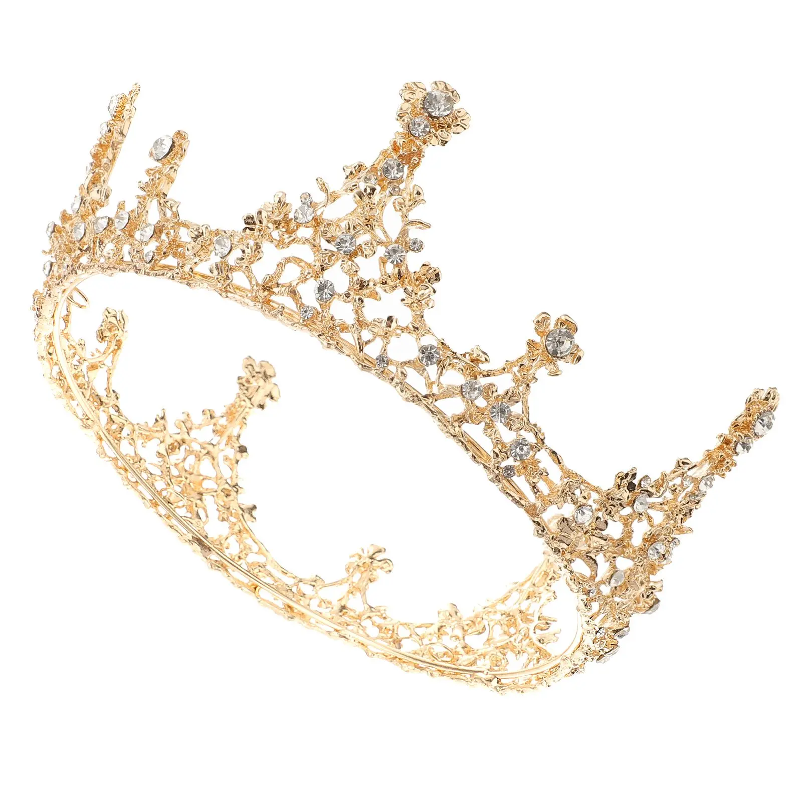 

Baroque Crystal Crown Women Tiara Wedding Bridal Headpieces Lightweight Durable Glamorous Jeweler Engagement Parties Accessories