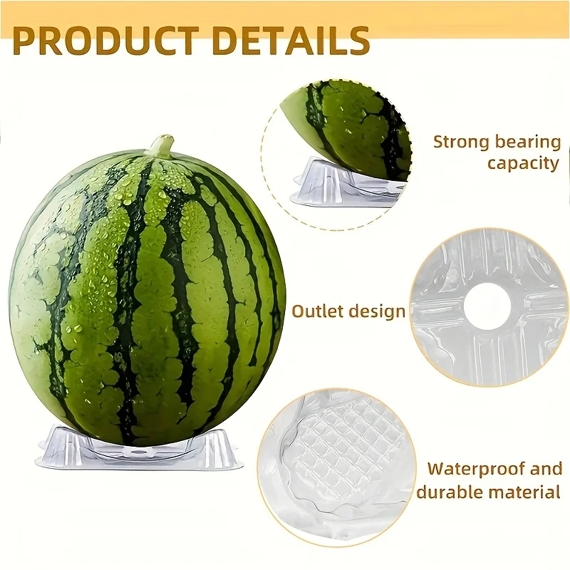 20pcs Transparent Plastic Fruit Stabilizing Trays with Fixed Brackets - Anticorrosive, Multi-Use for Watermelon, Pumpkin, Zucc