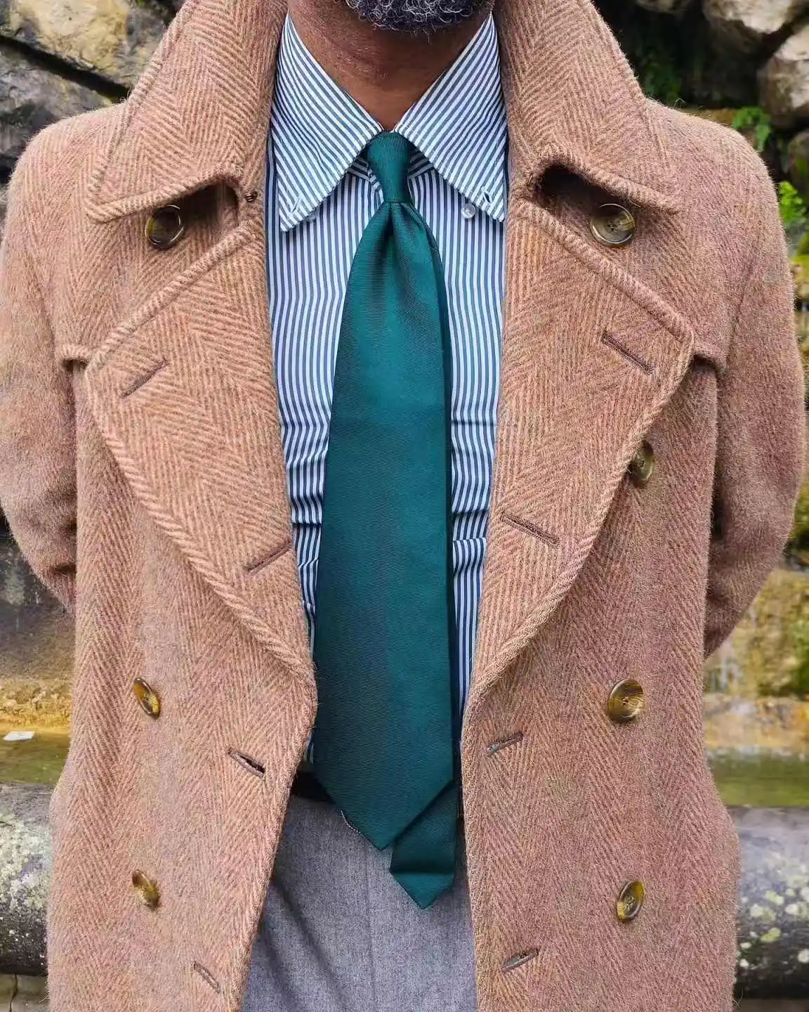 متعرجة الرجال دعوى 1 قطعة معطف طويل السترة الصوفية الشتاء مخصص مكتب رسمي سترة العريس الزفاف سهرة الملك معطف #5