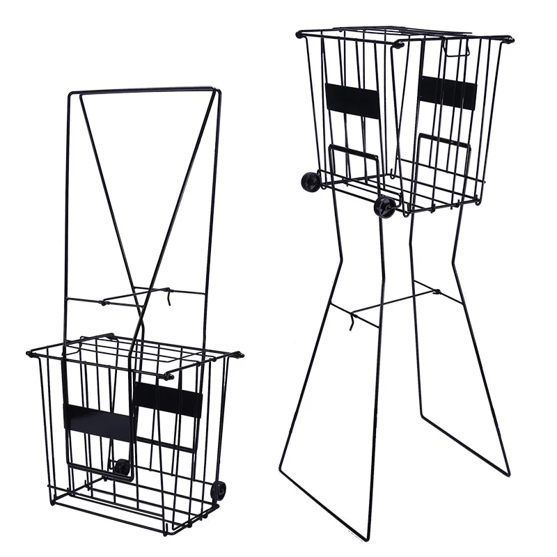 Movable tennis rack with wheels, tennis ball pick-up cart, push-down ball pick-up device, convenient for tennis products