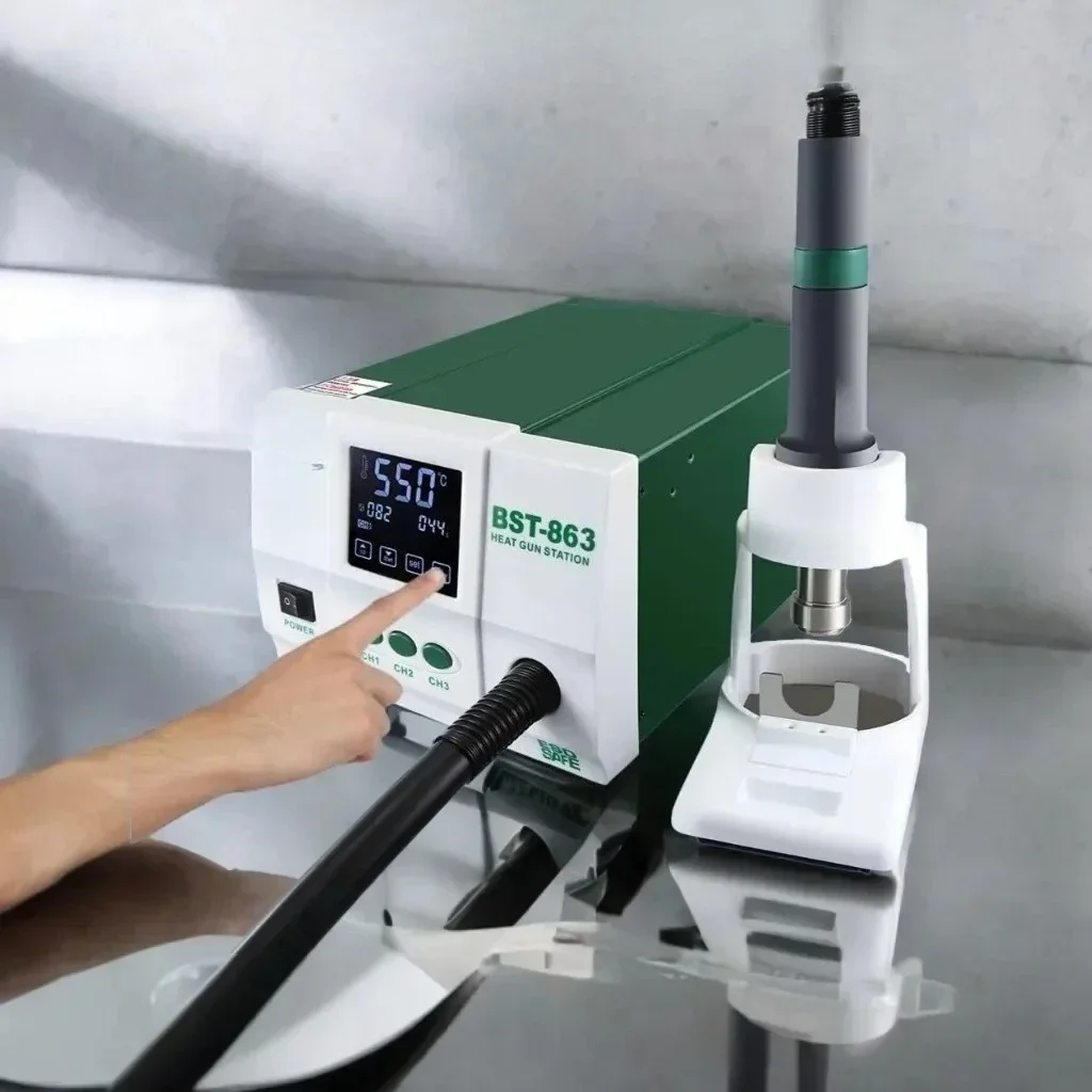 BST-863 Hot Air  Desoldering Station Digital Display LCD Touch Thermostat Anti-static Hot Air