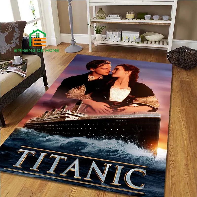 Titanic Pattern Rug for Bedroom Living Room Carpet for Kitchen Floor Mats Home Decor Non-Slip Floor Pad Rug 15 Sizes