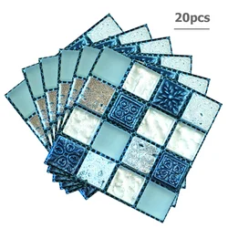 20pcs/set DIY Kitchen Bathroom Stickers Waterproof Self Adhesive 3D tile Adhesive Pads Wall Stickers Mosaic Tile Decal Decor
