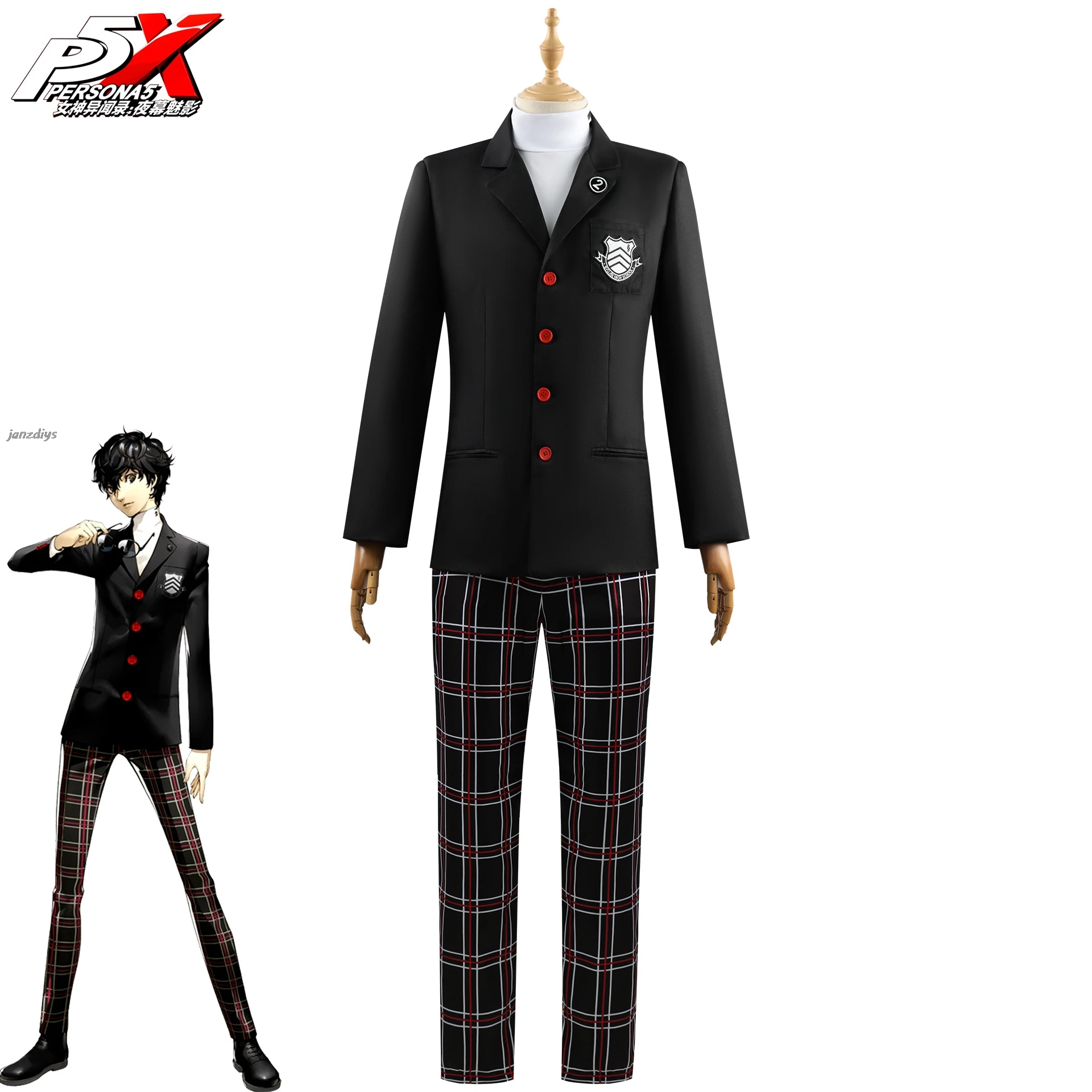 Gioco Persona 5 Amamiya Ren Kasumi Yoshizawa Cosplay uomo donna uniforme scolastica Unisex Halloween Suit Coat Party Black Uniform Set