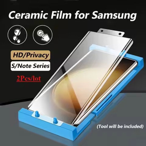 2 Pcs Ceramic Soft Film for Samsung S24/S23ultra S22 S21 S20/Plus/S8/S9/S8+/S9+Note 10+ 20 Ultra Full Glue Privacy Screen Film