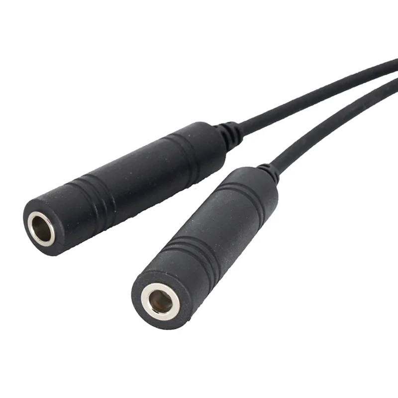 GA Dual Plugs To Airbus 5 Pin XLR Adapter Black Aviation Headphone Cable Universal For Aviation Communication