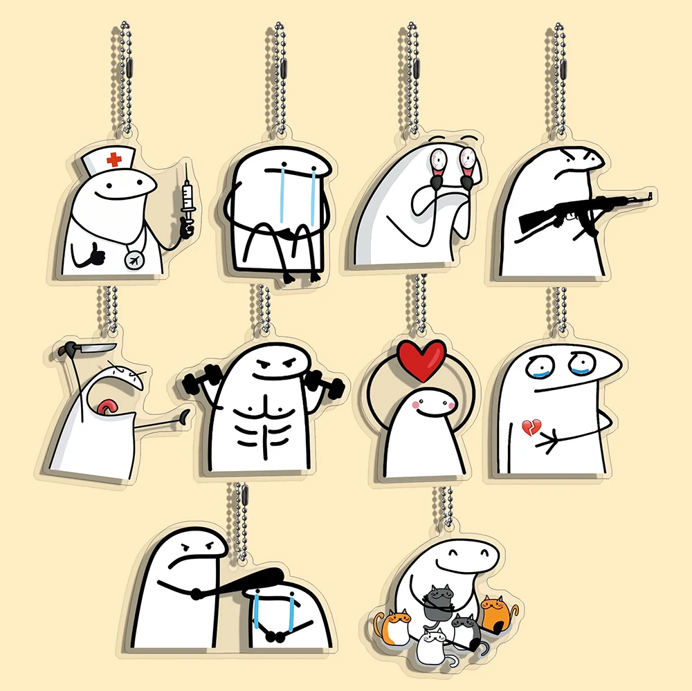 10/30 pcs/set Funny Meme Character Keychain Student Gift Bag Women's Bag Cute Things Gift For Best Friends Wholesale Gifts