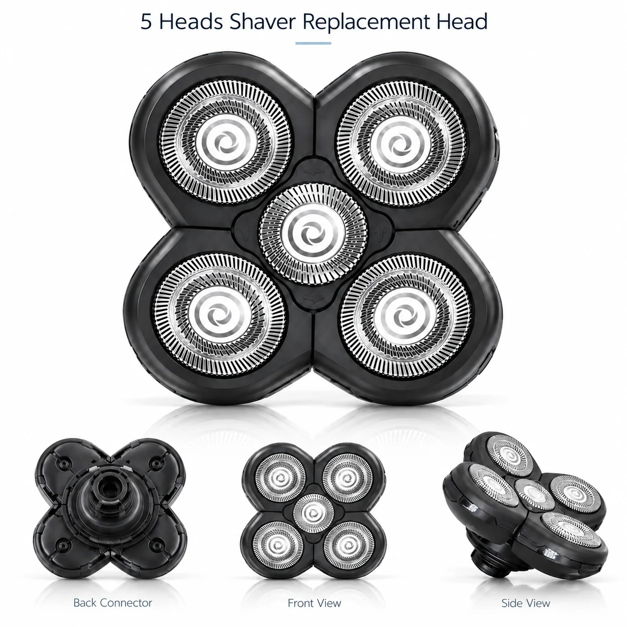 5 Heads Electric Shaver Replacement Head Double Layer Cutter Net Universal Bald Head Shaver Replacement Accessories