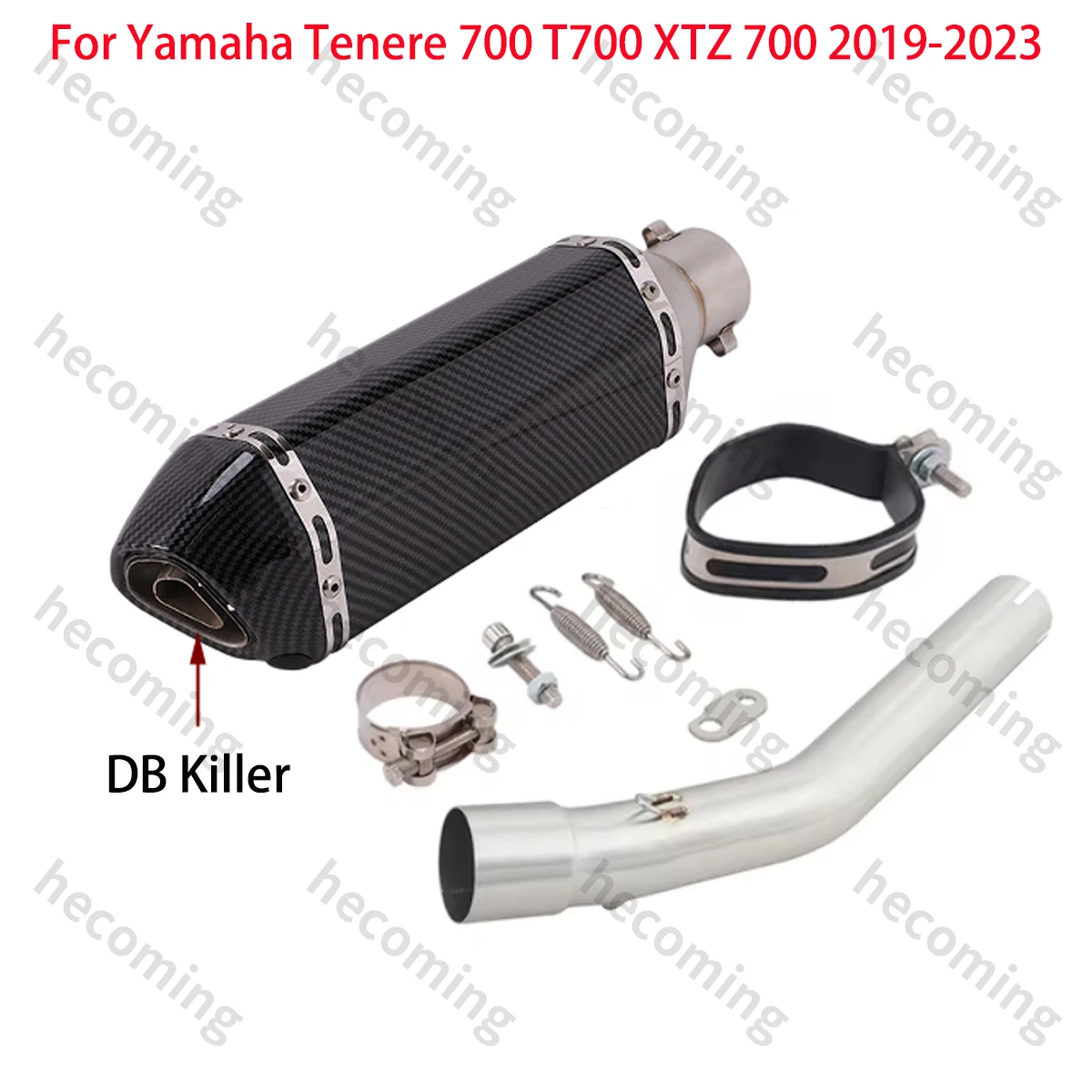 Slip On Exhaust System Header Link Mid Pipe For Yamaha Tenere 700 2019-2023 T700 XTZ 700 Escape Muffler Mid Link Pipe DB Killer