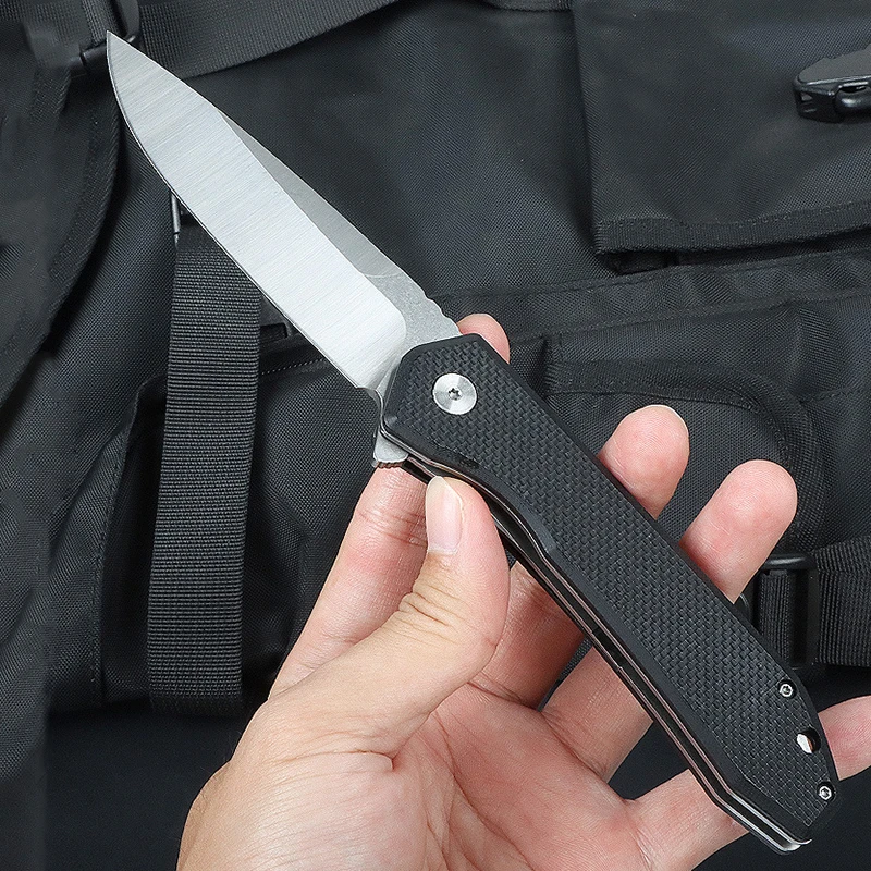 Outdoor tactical knife folding knife 5cr13mov blade G10 handle pocket knife EDC fishing rescue tool