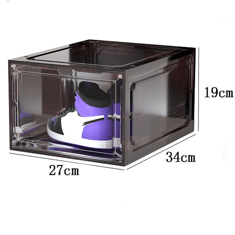 1PC Thickened Sneakers Box Hardened Plastic Shoe Box Stackable Cabinet Storage Box Transparent Drawer Plastic Shoe Box