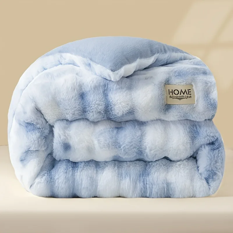 

1pc of Comfortable Winter Quilt Soft Thickened Warm Without Feeling Heavy Faux Rabbit Fur Milk Velvet Corn Fiber Quilt Insert