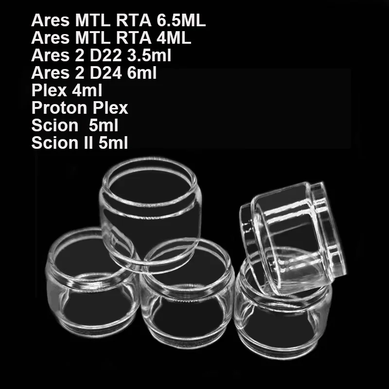 5PCS Bubble Glass Tank For Innokin Ares MTL RTA 4ML 6.5ML Ares 2 D22 3.5ml Ares 2 D24 6ml Scion 2 Proton Plex Glass Container