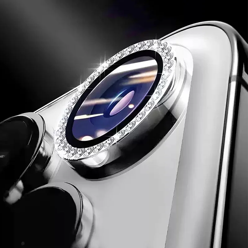 Glitter Diamond Rhinestone Camera Lens Protector For iPhone 17 16 15 Pro Max 14 Plus 11 12 13 Mini Air Film Metal Ring Cover view 4