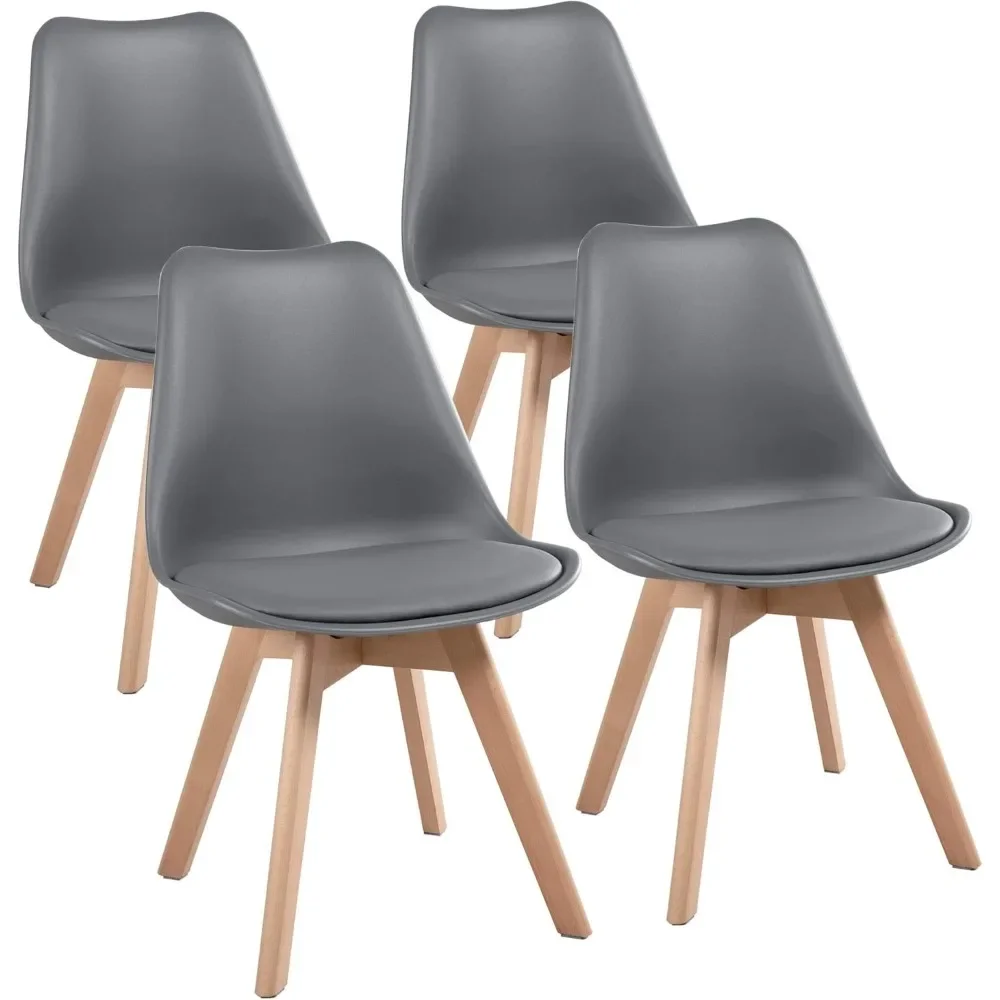

Dining Chairs Accent Chair with Beech Wood Legs Modern Mid Century Eiffel Inspired Chair, 4Pcs
