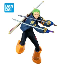 Original Bandai One Piece Battle Record Collection Roronoa Zoro Anime Figure Ornaments Figures Model Toys Birthday Gift 16Cm