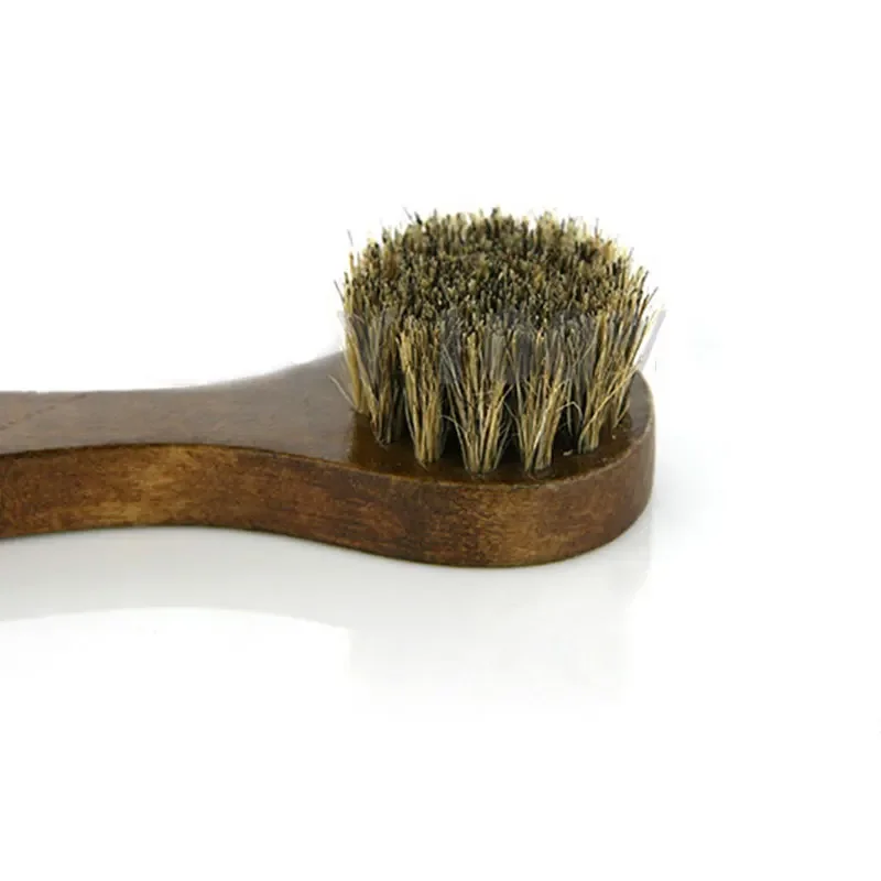 Long-handled Horse Hair Shoe Brush Soft Leather Cleaning Brush Round Head Shoe Cleaner Household Cleaning Brush Shoes Cleaners