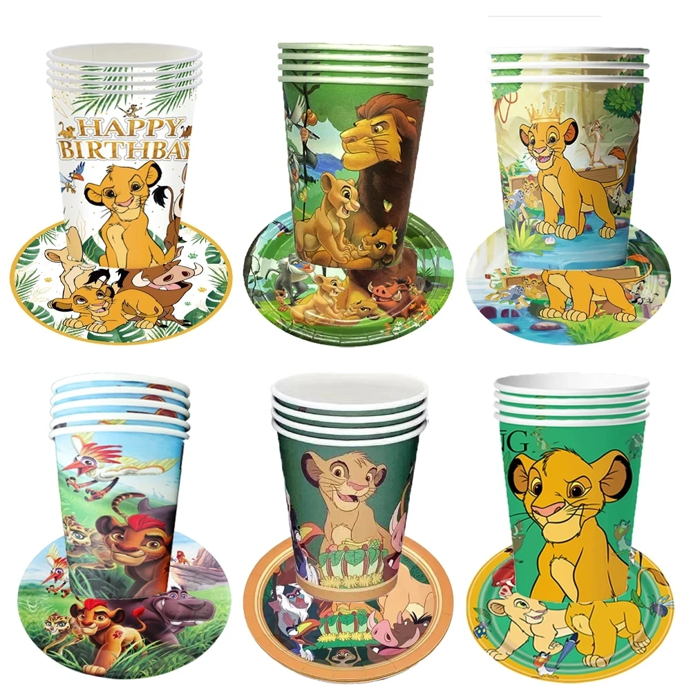 König der Löwen Kinder Geburtstag Party Einweg Geschirr Pappteller Tasse Serviette Tischdecke Für Junge Baby Shower Party Decor Liefert – Detail 2