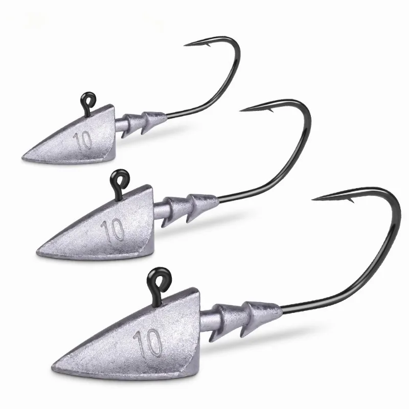 5pcs opp Triangle Jig Head Fishing Hooks 3.5g 5g 7g 10g with