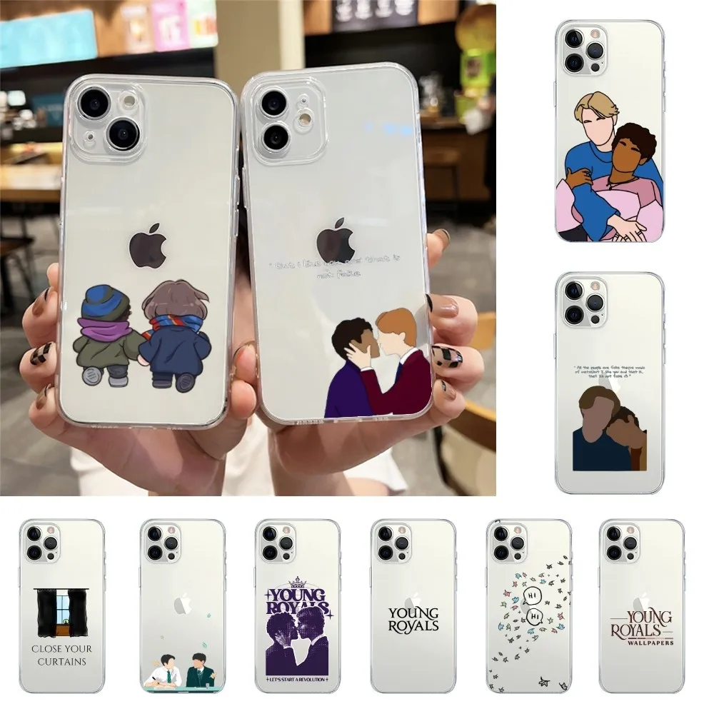 يونغ رويالز سيمون ولهلهلم جراب هاتف آيفون 15 11 13 14 برو ماكس 7 8 زائد X Xr Xs ماكس 16pro 12 غطاء شفاف صغير