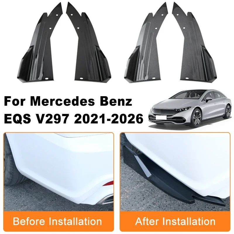 

Car Rear Bumper Spoiler Lip Diffuser Side Skirt Splitter Wrap Angle Anti-Crash For Mercedes Benz EQS V297 2021-2026 2022 2023