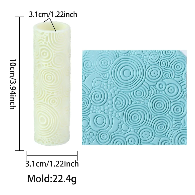 Spiral Swirl Clay Texture Roller 3D Circle Pattern Cylinder Mold for Polymer Clay Earrings & Jewelry Making view 5