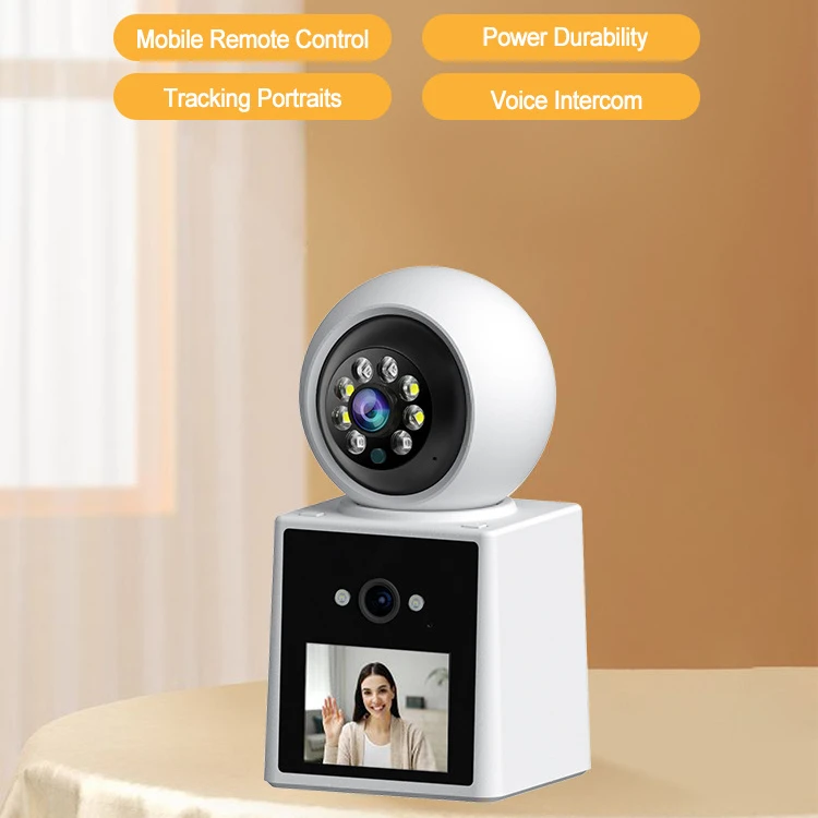 

Smart Video Camera 2.4-inch 1080P 3MP One-button Two-way Intercom 360° PTZ Infrared Night Vision Home Monitoring Video Call