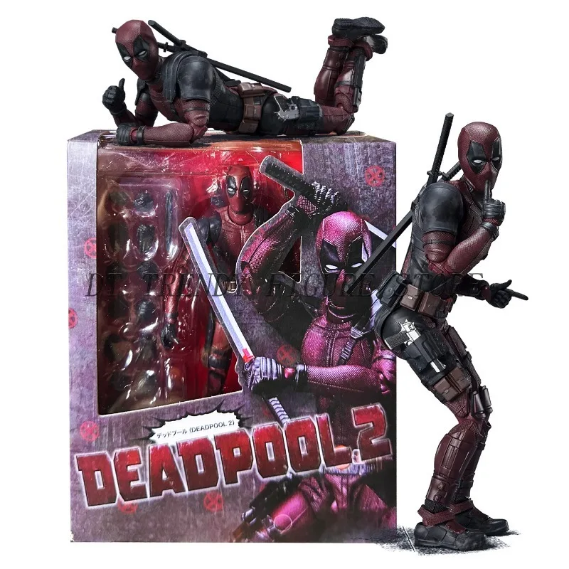 16cm Marvel Shf Deadpool Action Figure PVC Movable KO Deadpool Action Figure Doll Collection Model Ornament Toy For Childs Gifts