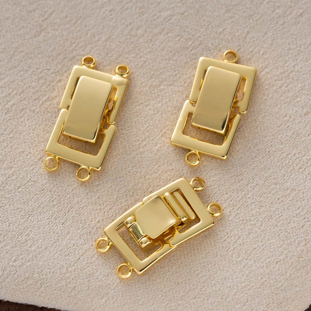 2 stuks 14K vergulde gelaagde sluiting 2 strengen ketting gelaagdheid sluiting ketting connectoren bar links schuifslot voor sieraden maken