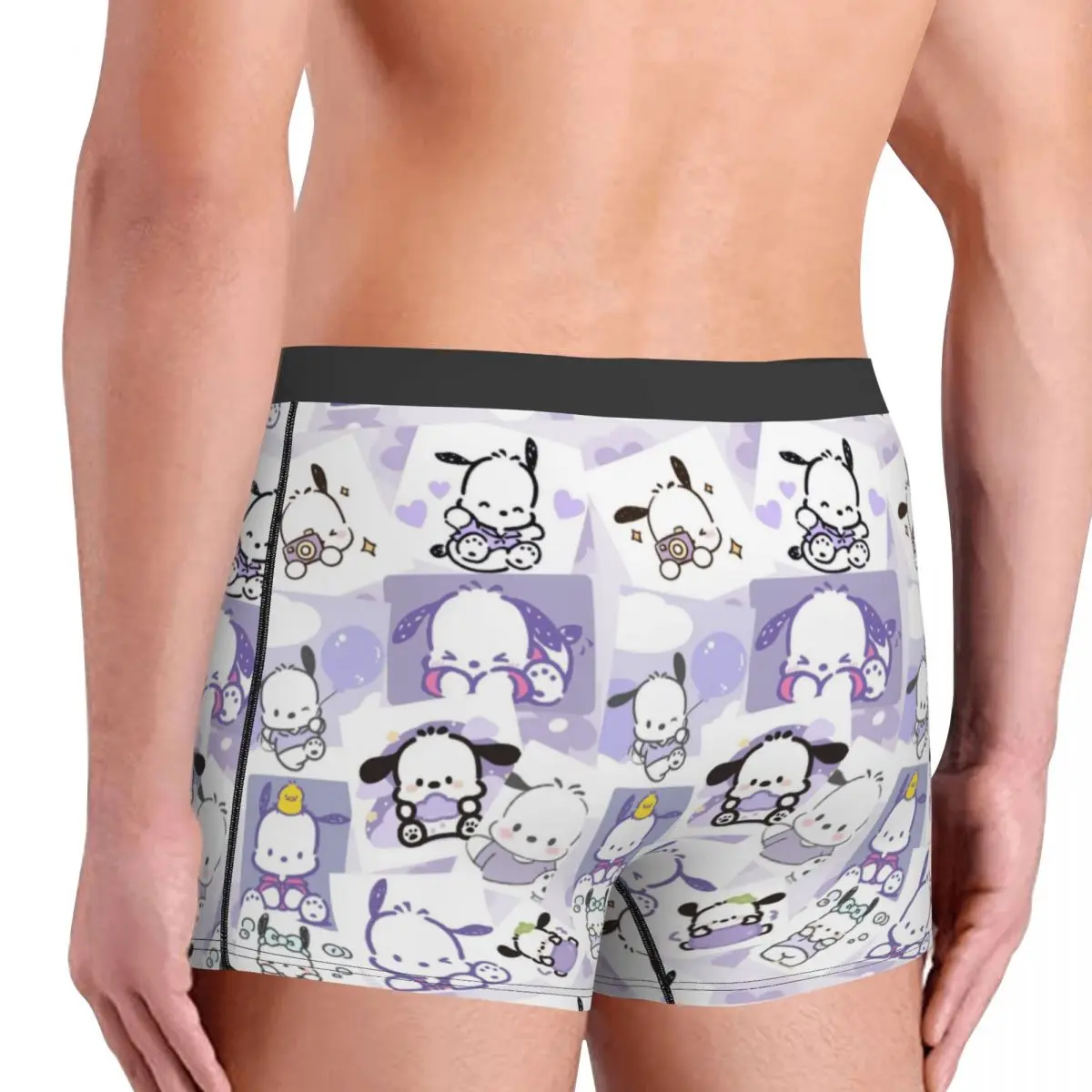 Custom น่ารัก Pochacco รูปแบบชุดชั้นในผู้ชาย Breathable การ์ตูน Hot Boxer กางเกงขาสั้นกางเกงขาสั้นกางเกงกางเกงนุ่มสําหรับ Homme