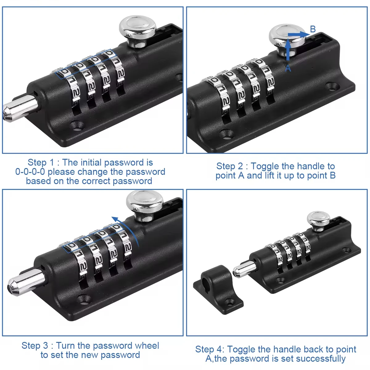 Recodeable Combination Locking Bolt Cam Lock Password Mechanical Lock Digital Drawer Zinc Alloy Lock Door Lock