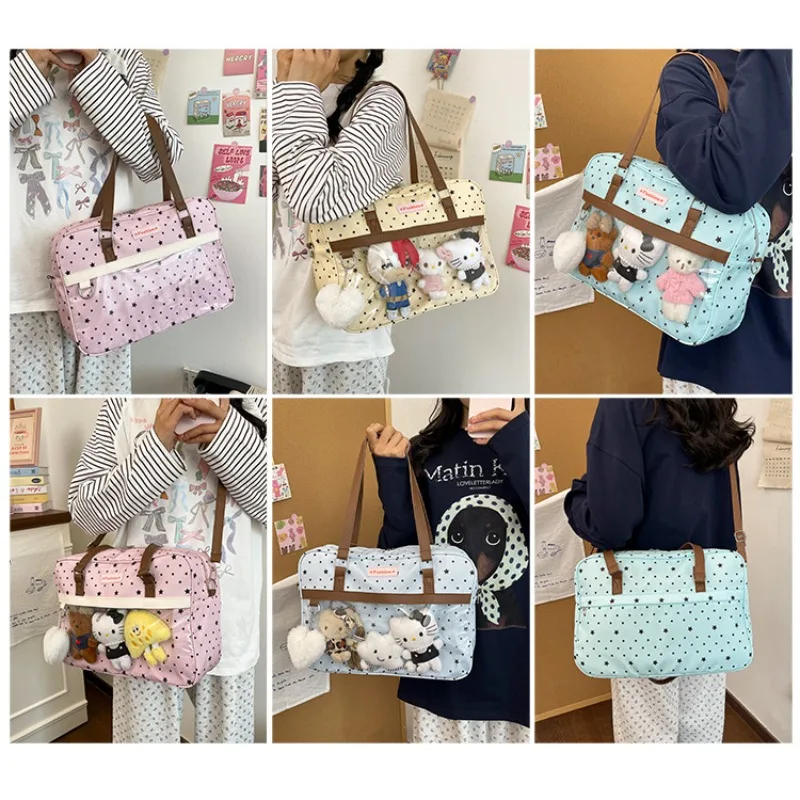 College-Style JK-Uniformtasche, süße und mädchenhafte Handtasche mit großem Fassungsvermögen, vielseitige Studenten-Umhängetasche für den Unterricht, lässige Crossbody-Tasche. – Detail 1