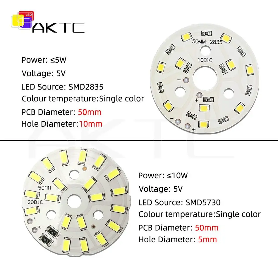 10 stücke 5V runde LED-Licht platine 5w 10w smd5730 smd2835 3000k warmweiß 6000k Highlight Niederspannung kreisförmige Aluminium-Lampen platte