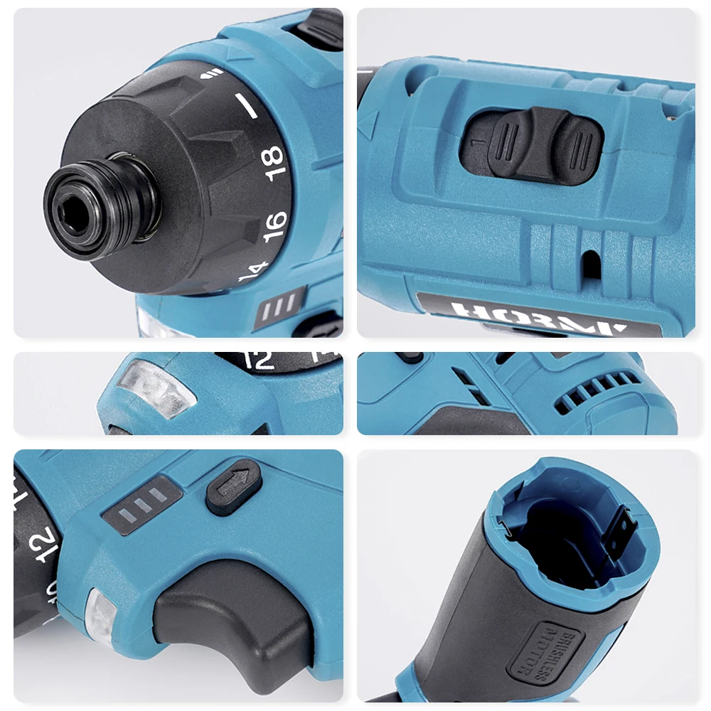 12V Brushless Electric Screwdriver Cordless Impact Drill Adjust Torque Rechargeable Hand Driver Wrench Tool For Makita Battery