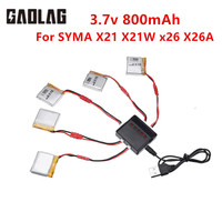 Upgrade 3.7V 800mAh lipo battery and charger for SYMA X21 X21W x26 X26A RC quadcopter spare parts 3.7V 902830 battery