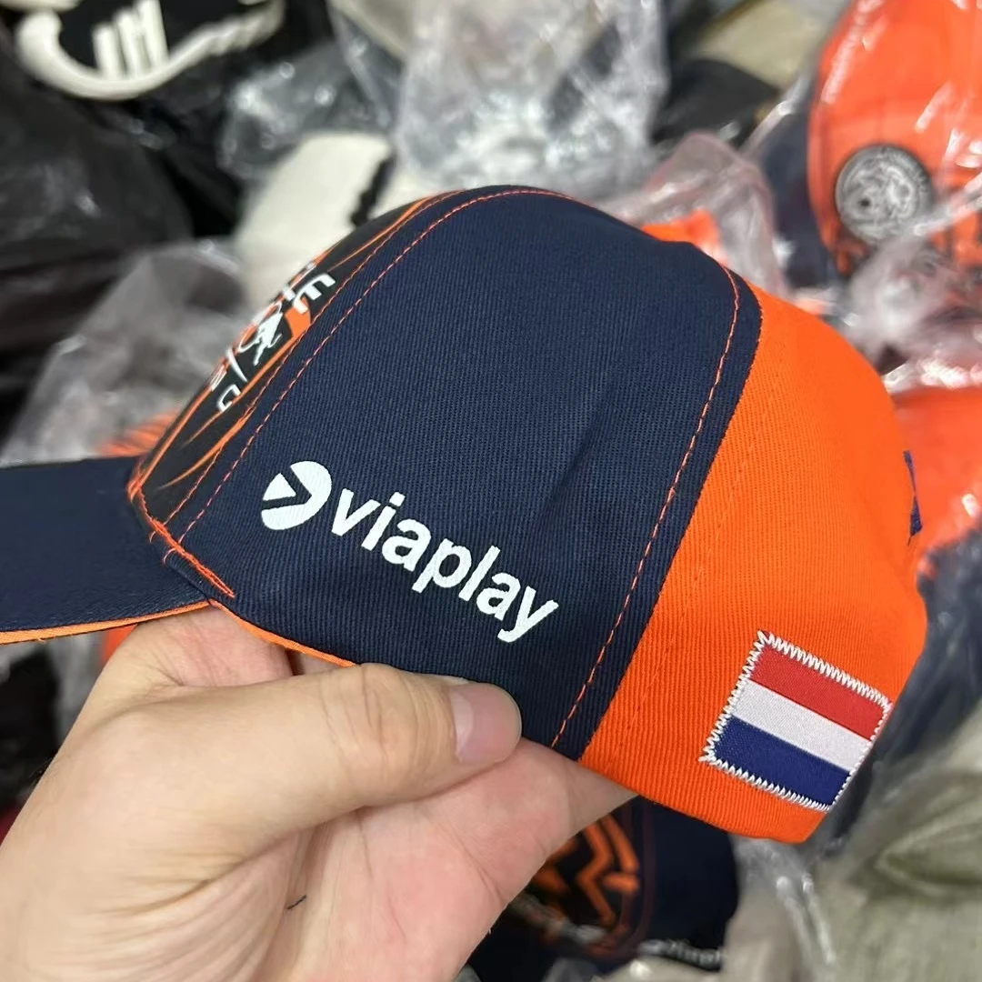 Gorra de béisbol de F1 Team Bull 2024 Max Verstappen, gorro de piloto de León naranja, sombrero de toro de COLOR rojo y León naranja, 20 F1