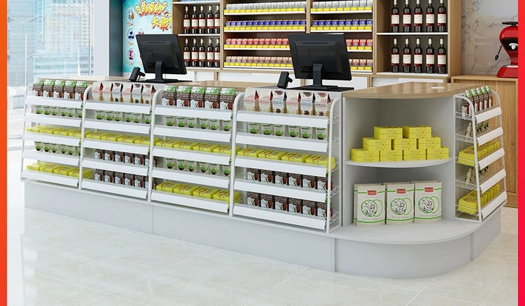Supermarket, convenience store cash register combination, modern corner store, small fruit shop cash register