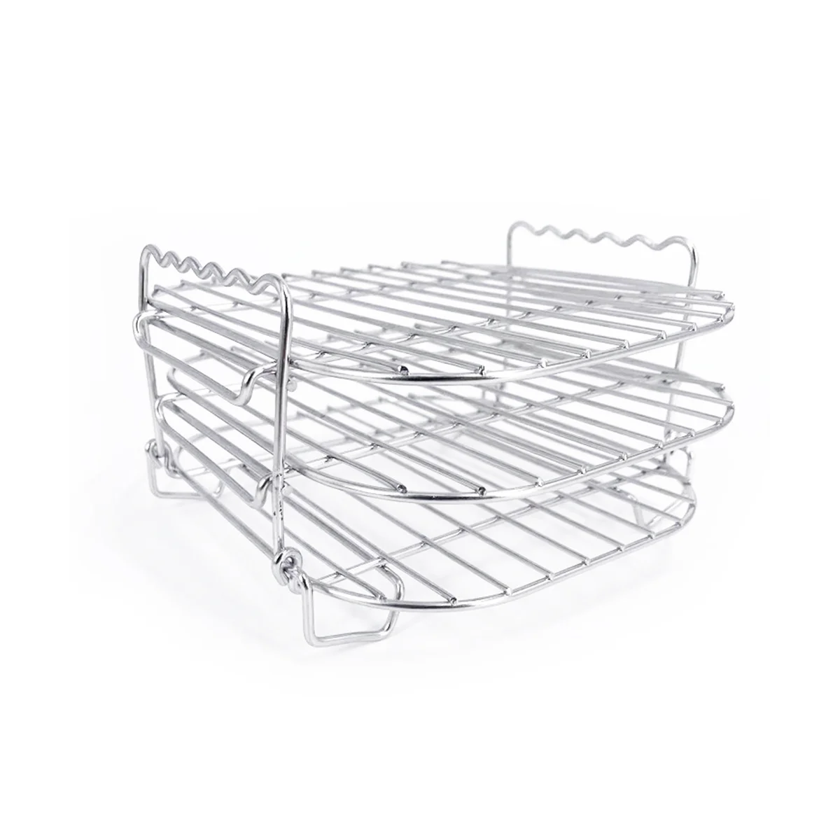 Stainless Steel Airfryers Three Layer Rack Versatile Square Roasting Grill with Skewers Baking Tray AirFryers Holder