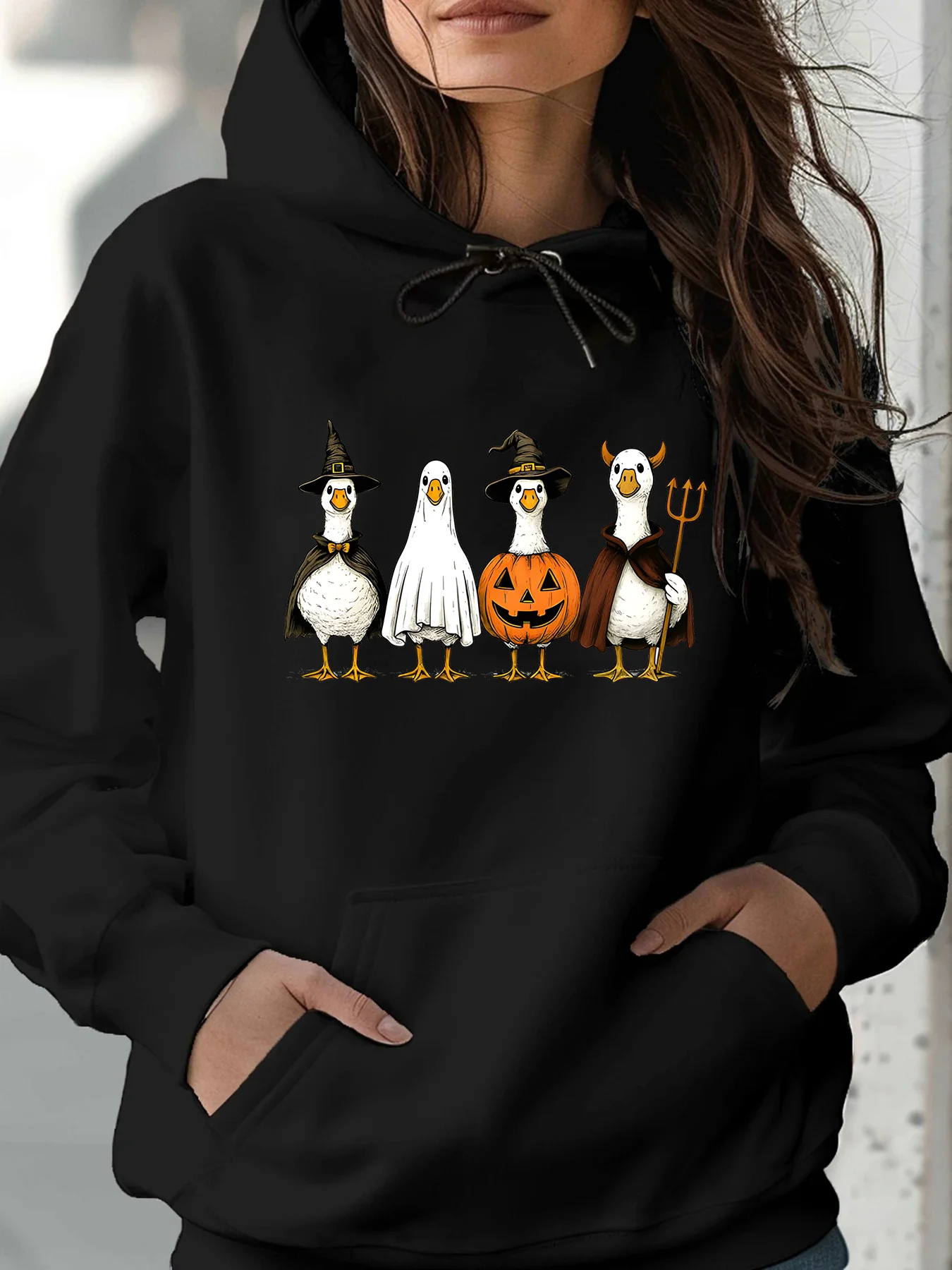 

Halloween Graphic Printing Autumn and Winter Pure Cotton Men's and Women's Hoodies Casual Outdoor Street Sports Training Brand