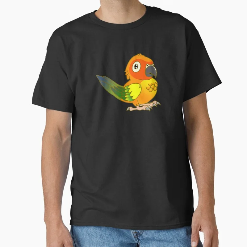 

Fun & Chubby Sun Conure Cute Pet bird Gift T shirt for man Large size Tops Funny parrot Graphic Printed clothes