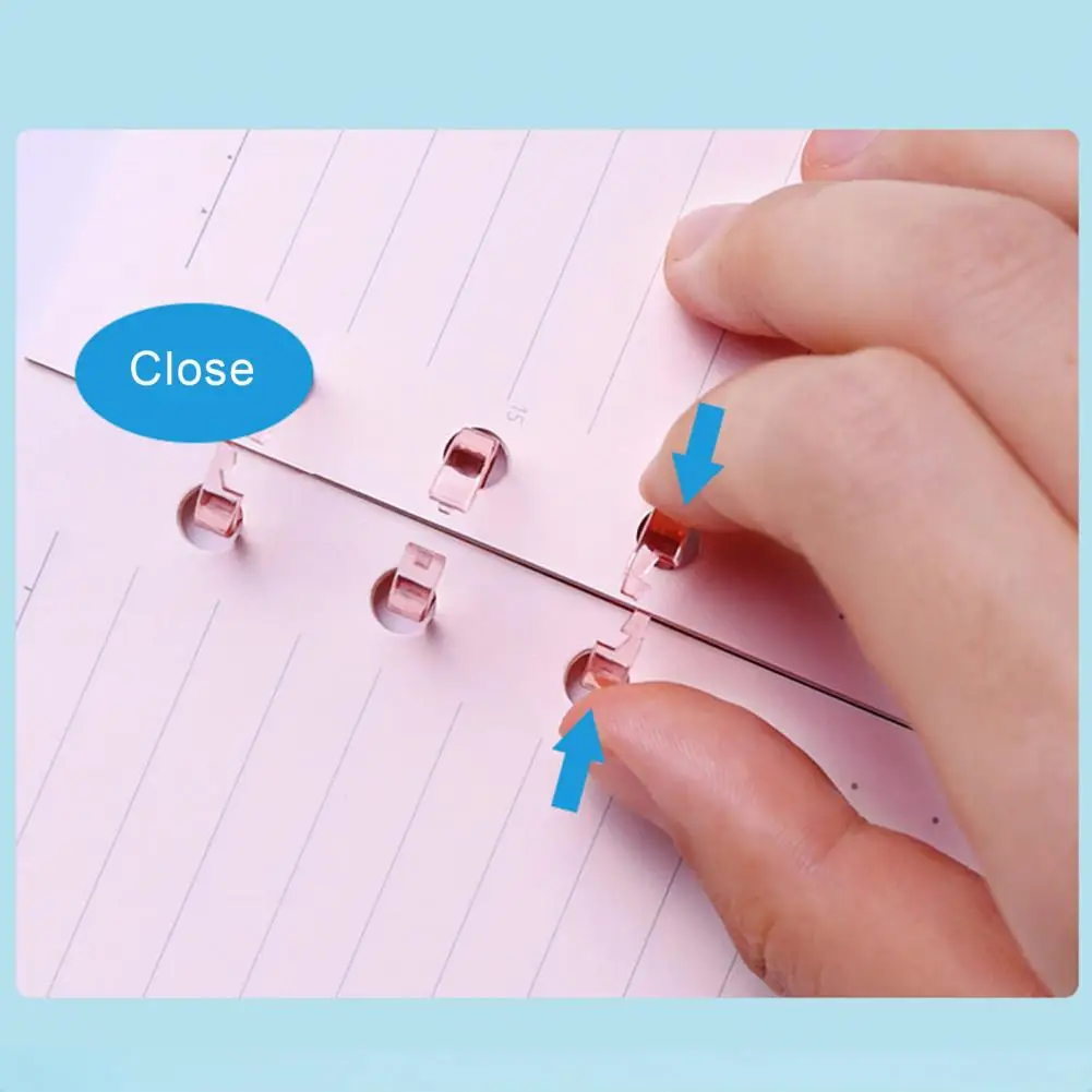 แหวนยึดกระดาษยืดหยุ่นอุปกรณ์เครื่องเขียน2ชิ้นแหวนเกลียวสปริง3รูสำหรับสมุดบันทึก